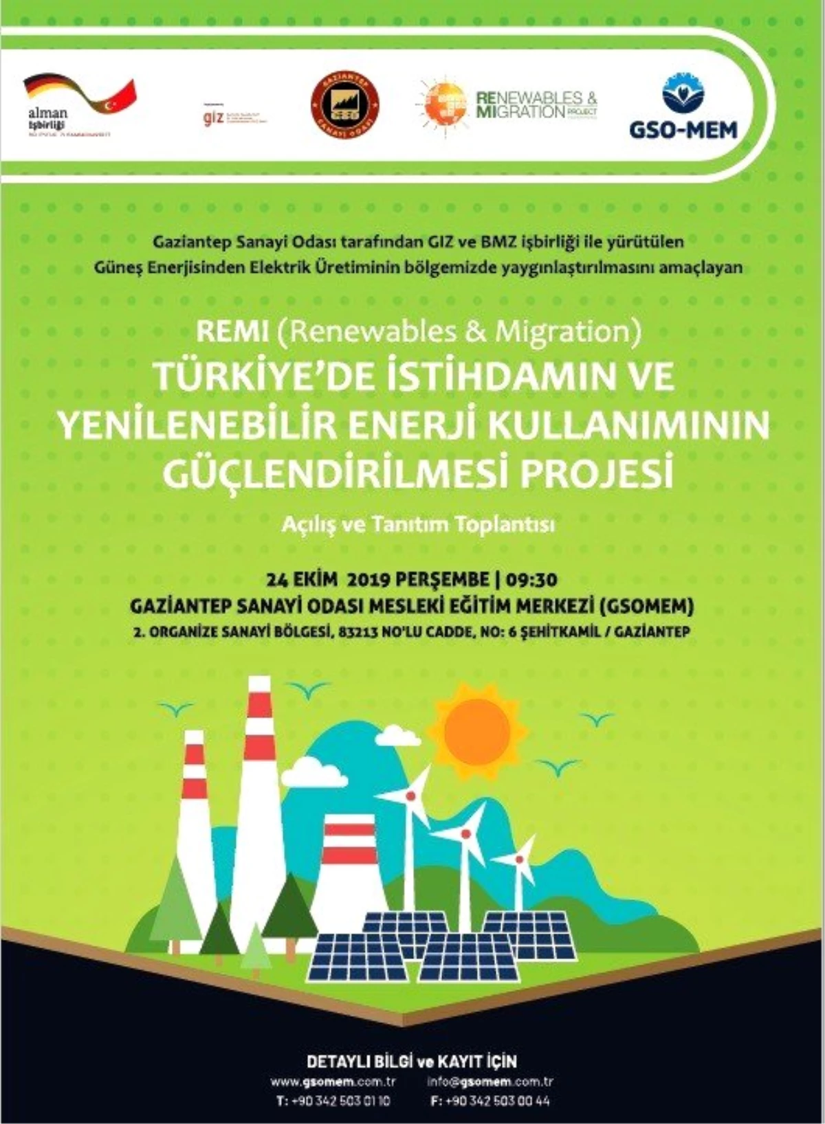 Gaziantep\'te İstihdamın ve Yenilenebilir Enerji Kullanımı Projesi tanıtılacak