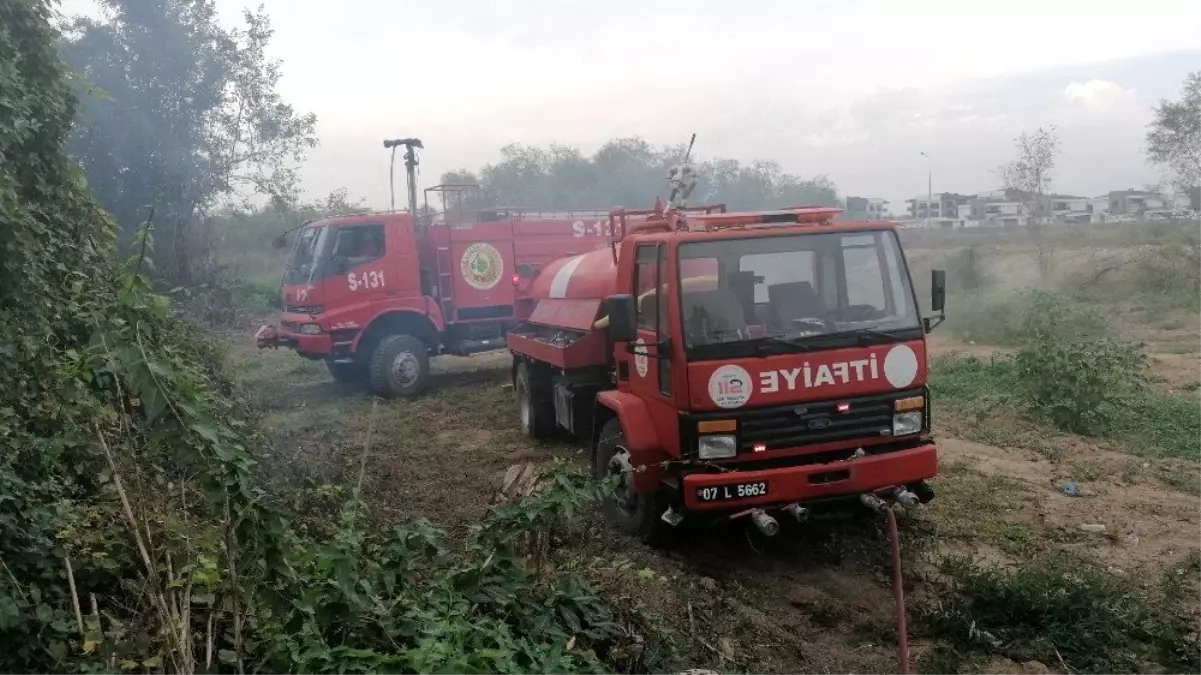 Manavgat Irmak kenarında çalılık alanda yangın çıktı