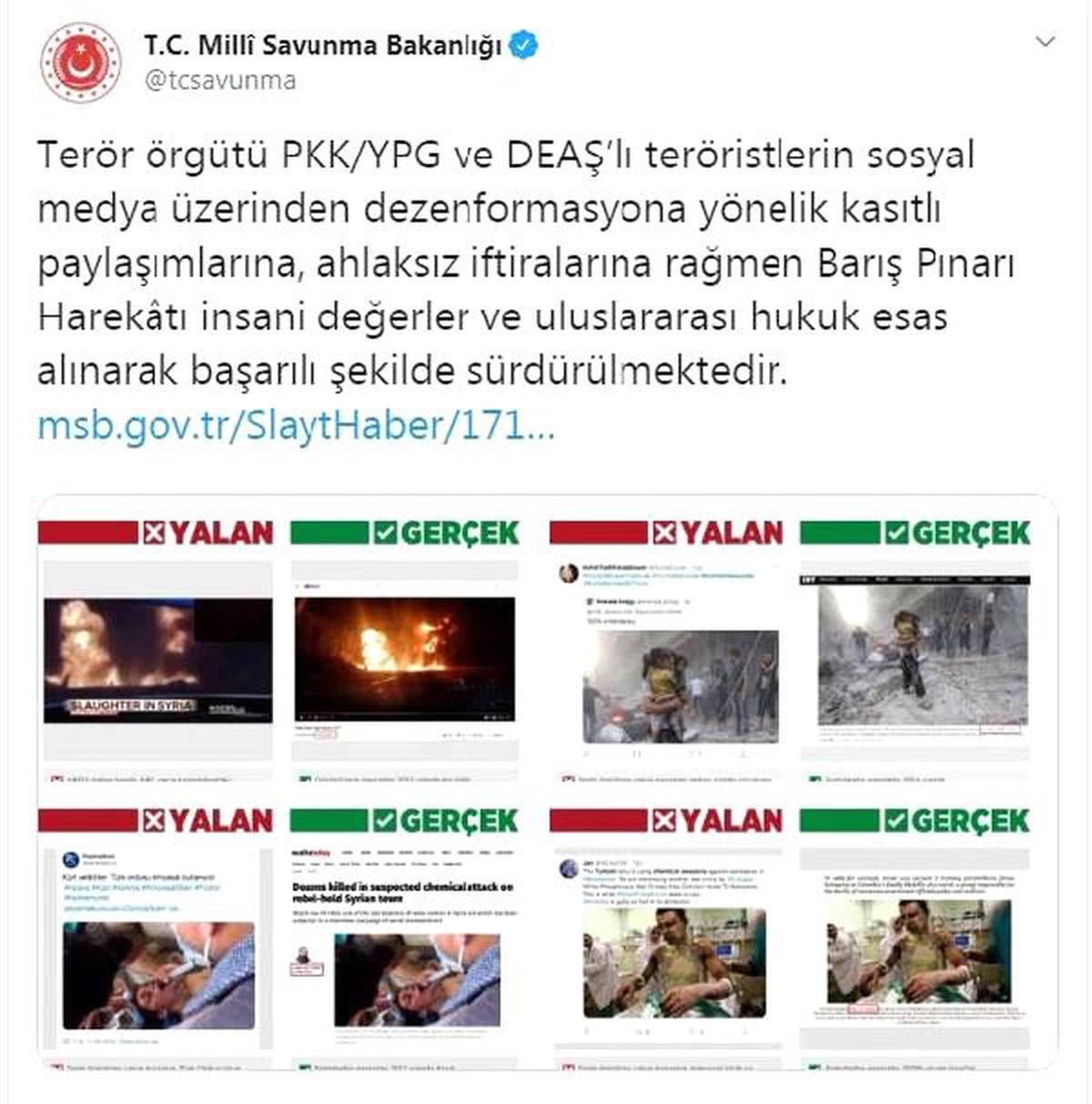 MSB\'den sosyal medyada \'dezenformasyon\' açıklaması