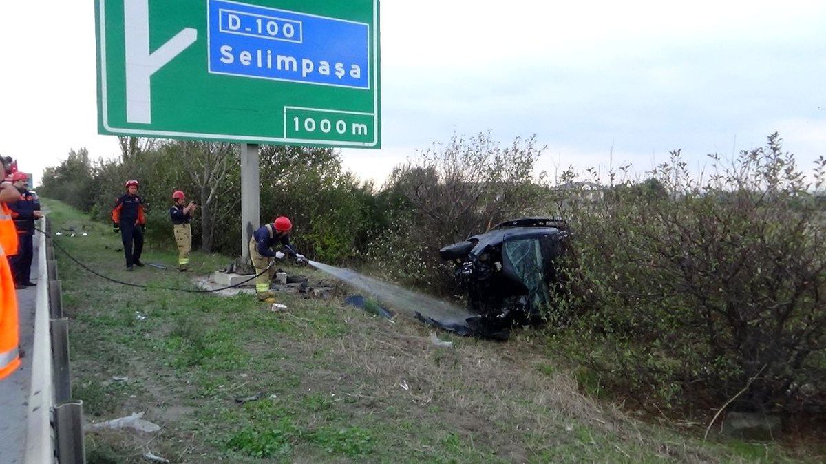 (Özel) Otobanda kaza: 1 ağır yaralı