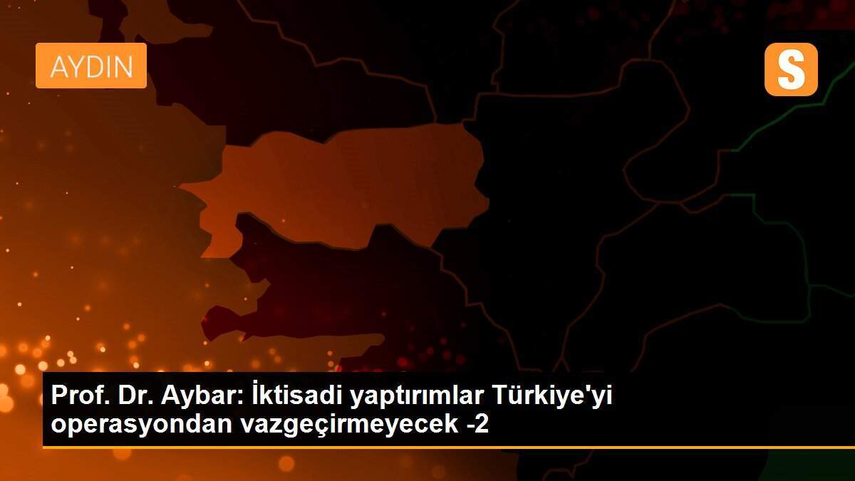 Prof. Dr. Aybar: İktisadi yaptırımlar Türkiye\'yi operasyondan vazgeçirmeyecek -2
