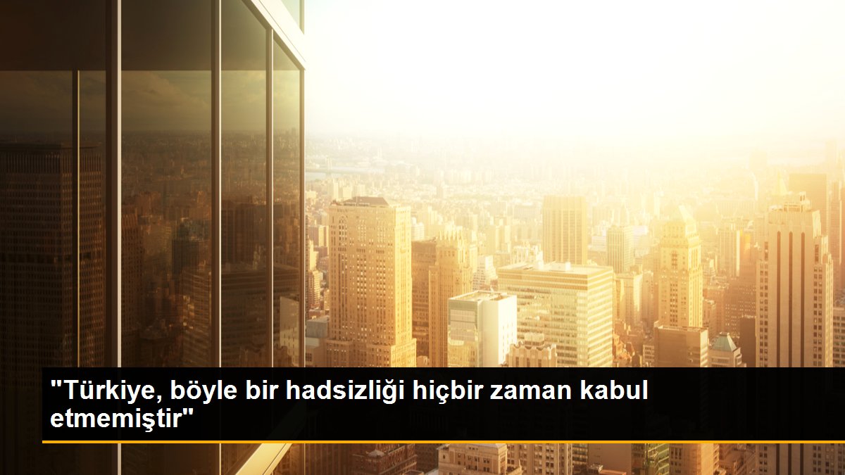 "Türkiye, böyle bir hadsizliği hiçbir zaman kabul etmemiştir"