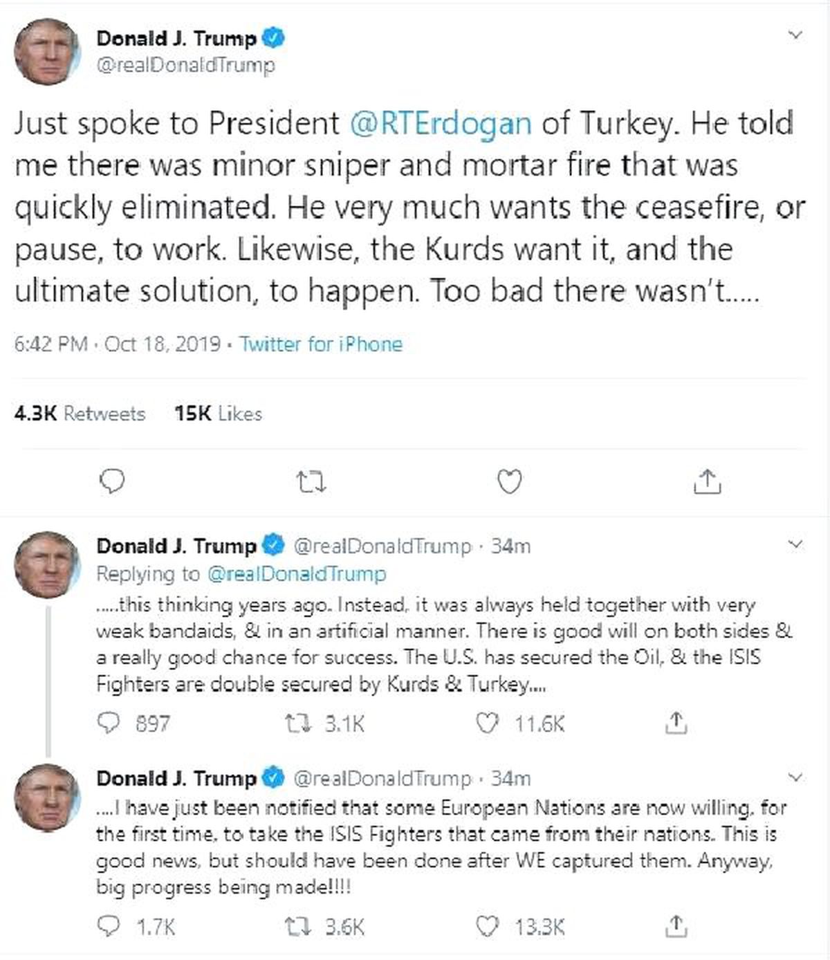 Trump: Her iki tarafta da iyi bir irade var