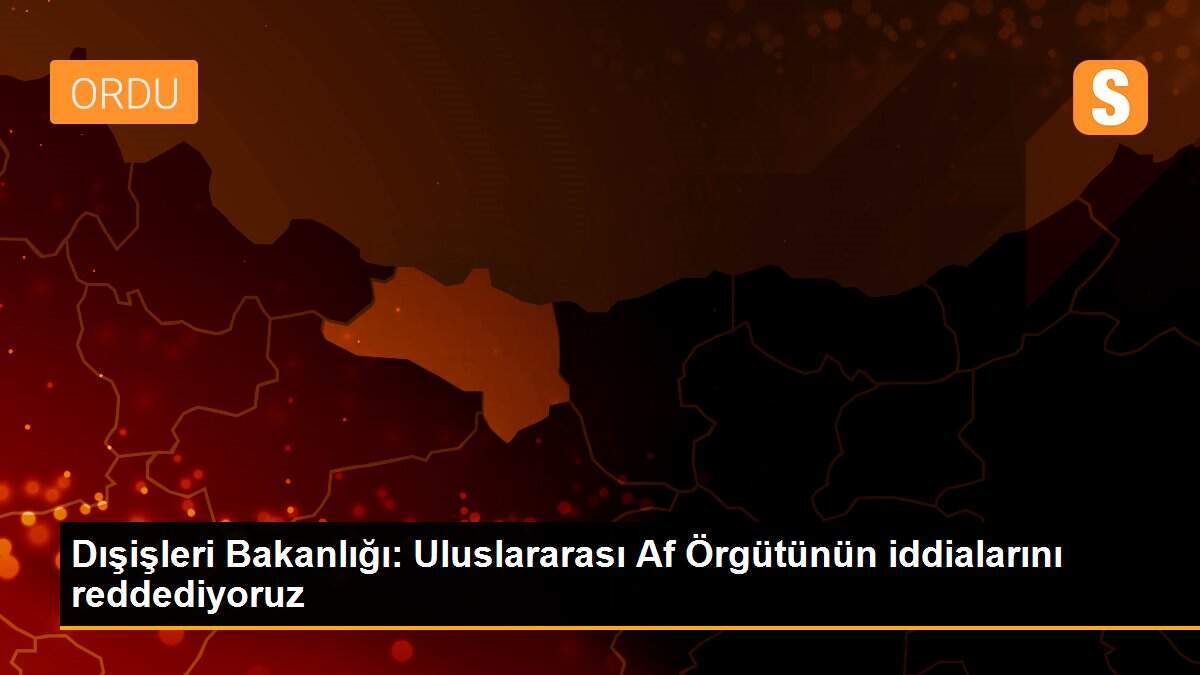 Dışişleri Bakanlığı: Uluslararası Af Örgütünün iddialarını reddediyoruz