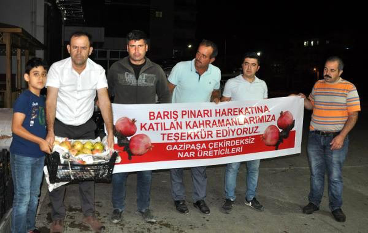 Gazipaşa\'dan Mehmetçiğe 1 ton çekirdeksiz nar