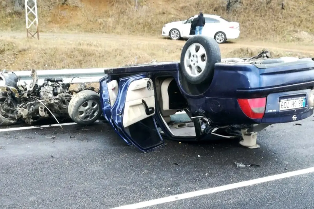 Kayganlaşan yolda kontrolden çıkan otomobil takla attı: 5 yaralı