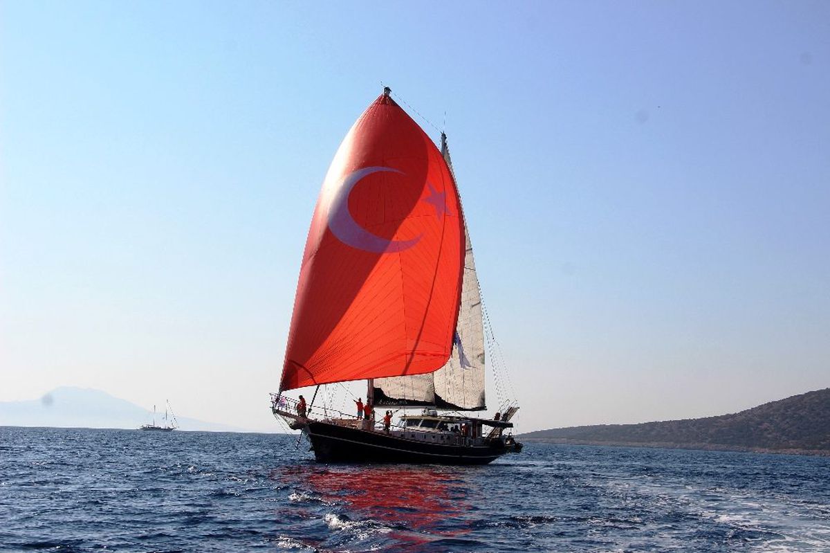 Bodrum\'daki yat yarışları havadan görüntülendi