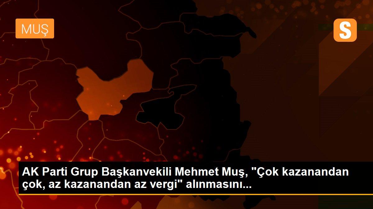 AK Parti Grup Başkanvekili Mehmet Muş, "Çok kazanandan çok, az kazanandan az vergi" alınmasını...