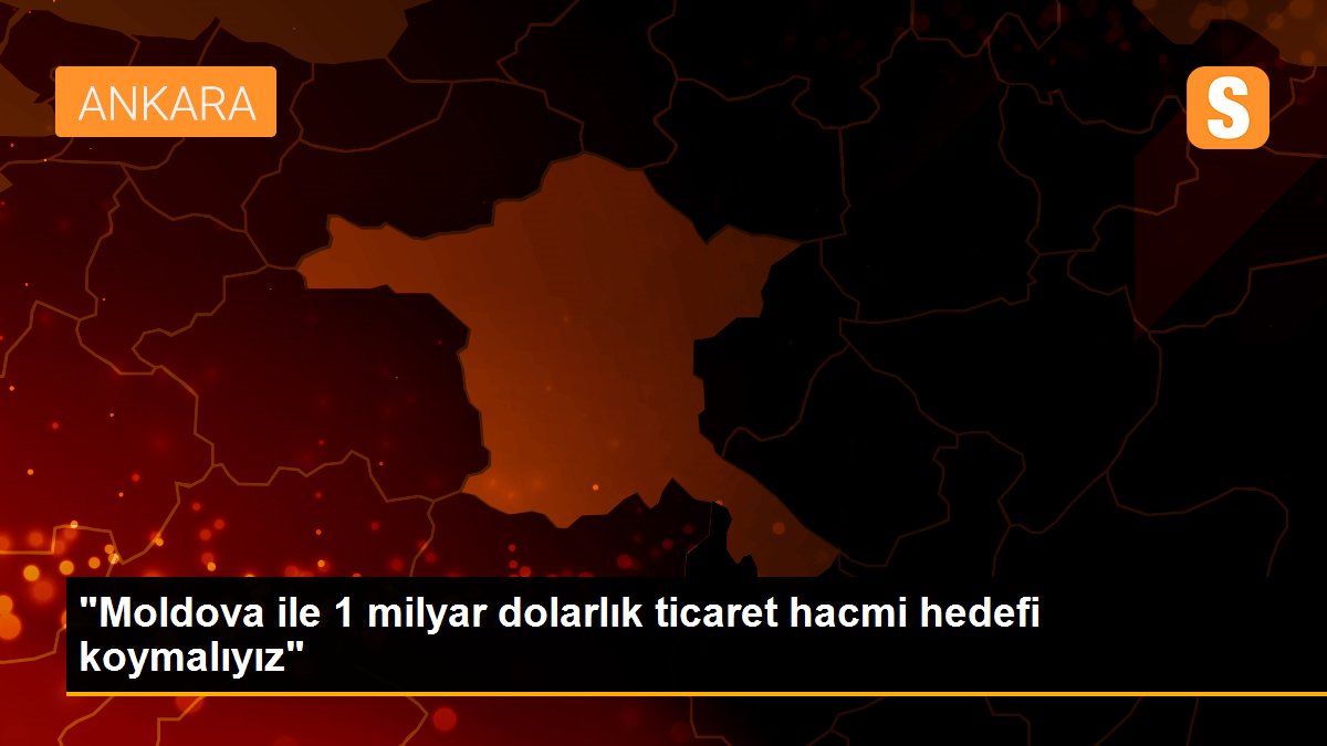 "Moldova ile 1 milyar dolarlık ticaret hacmi hedefi koymalıyız"