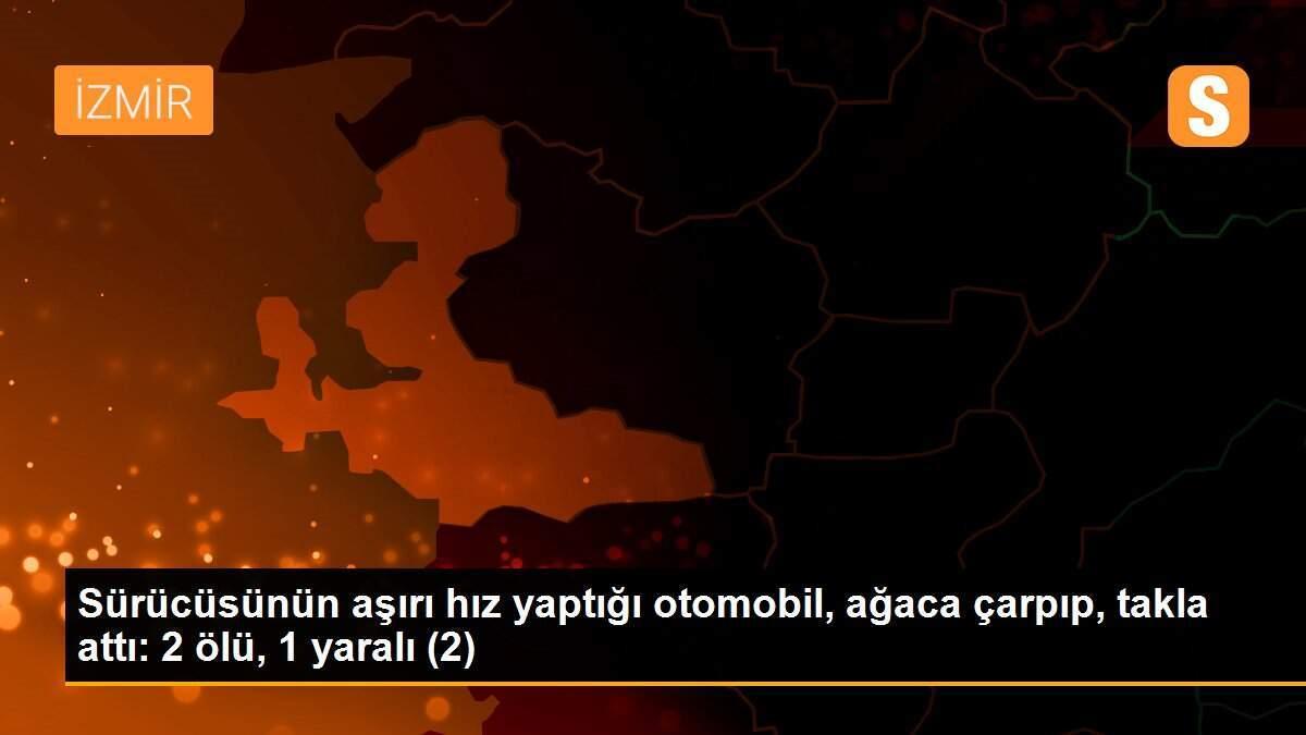 Sürücüsünün aşırı hız yaptığı otomobil, ağaca çarpıp, takla attı: 2 ölü, 1 yaralı (2)