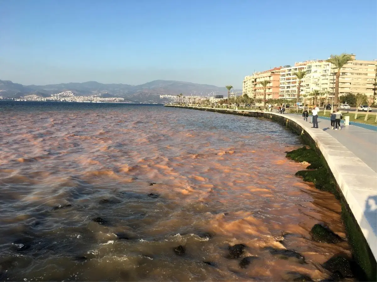 İzmir\'de denizin rengi değişti, vatandaşlarda şaşırdı