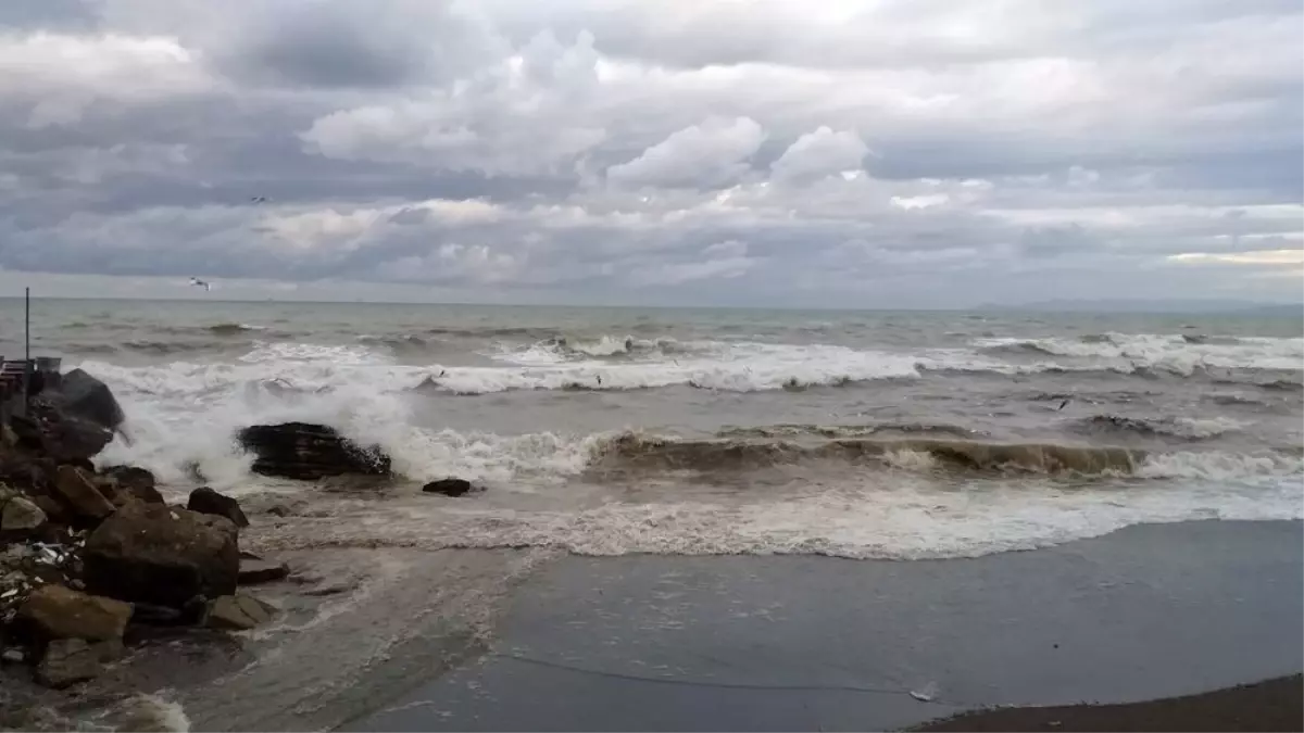 Karadeniz kabardı, dalgalar sahili kapladı