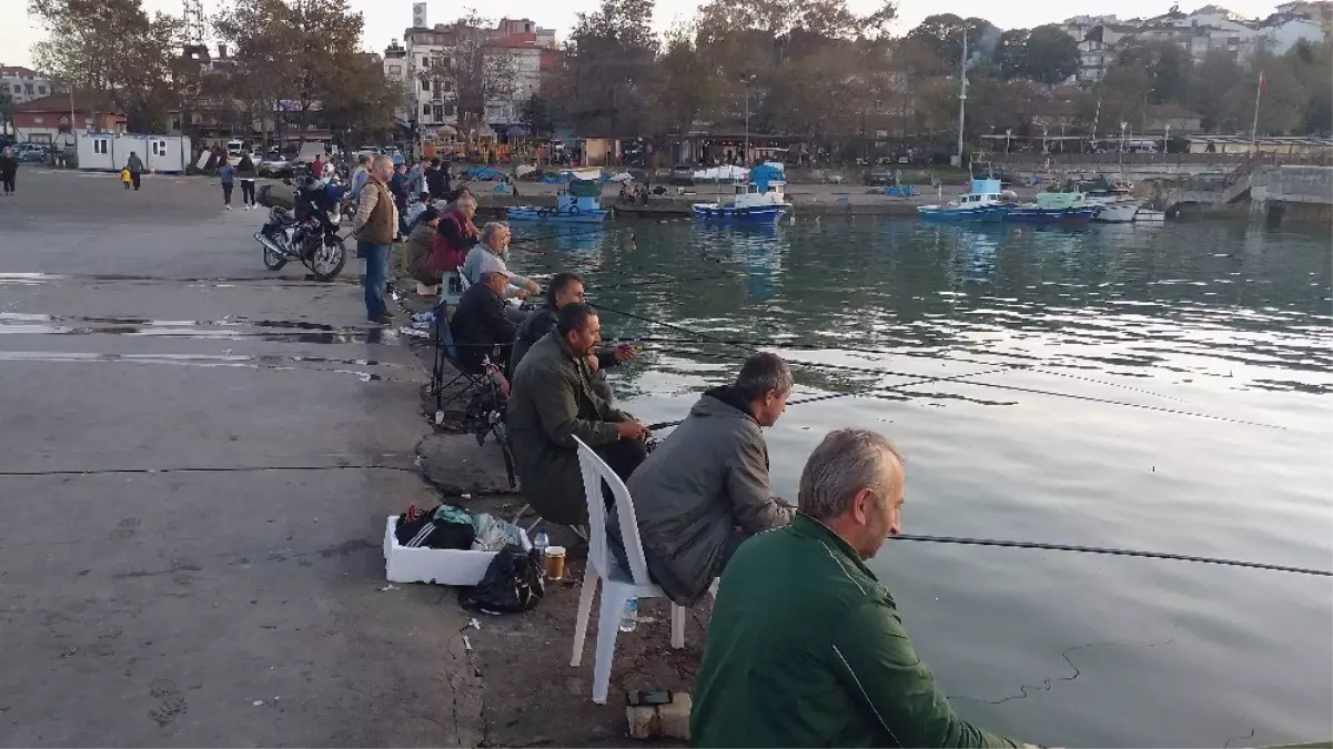 Akçakoca sahili olta balıkçılarının gözde mekanı haline geldi