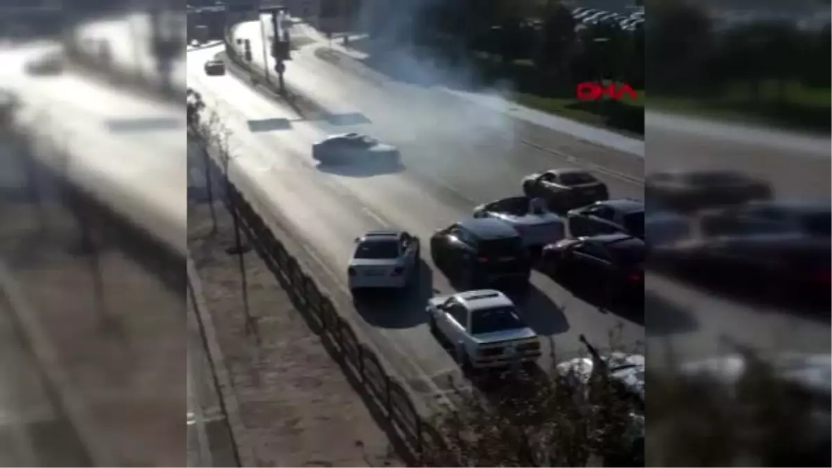 Konya drift yaparak yolu trafiğe kapatan sürücü kamerada