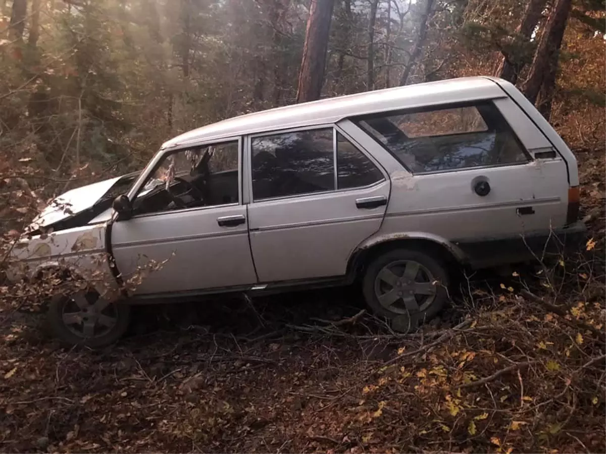 Yoldan çıkan otomobil ağaçlık alana uçtu: 1 yaralı