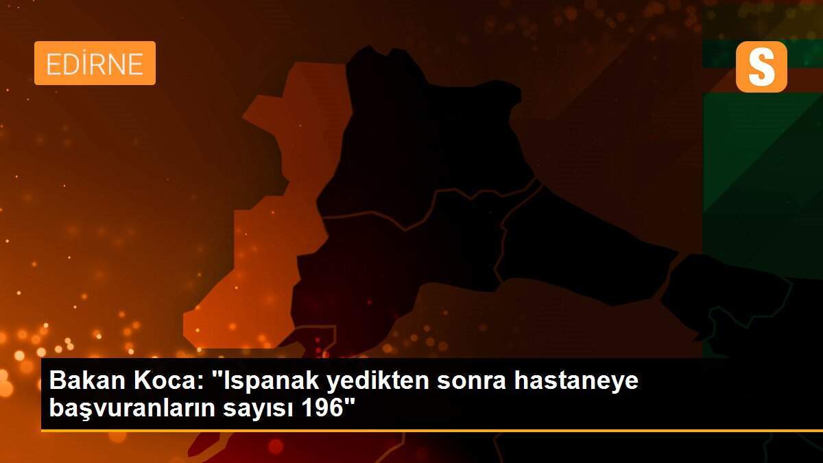 Bakan Koca: "Ispanak yedikten sonra hastaneye başvuranların sayısı 196"