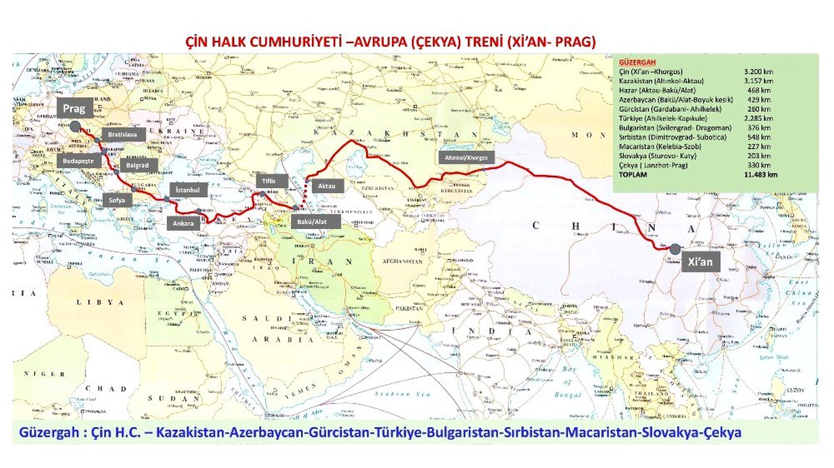 Çin\'den gelen ilk yük treni, Marmaray\'dan geçip Prag\'a ulaşacak