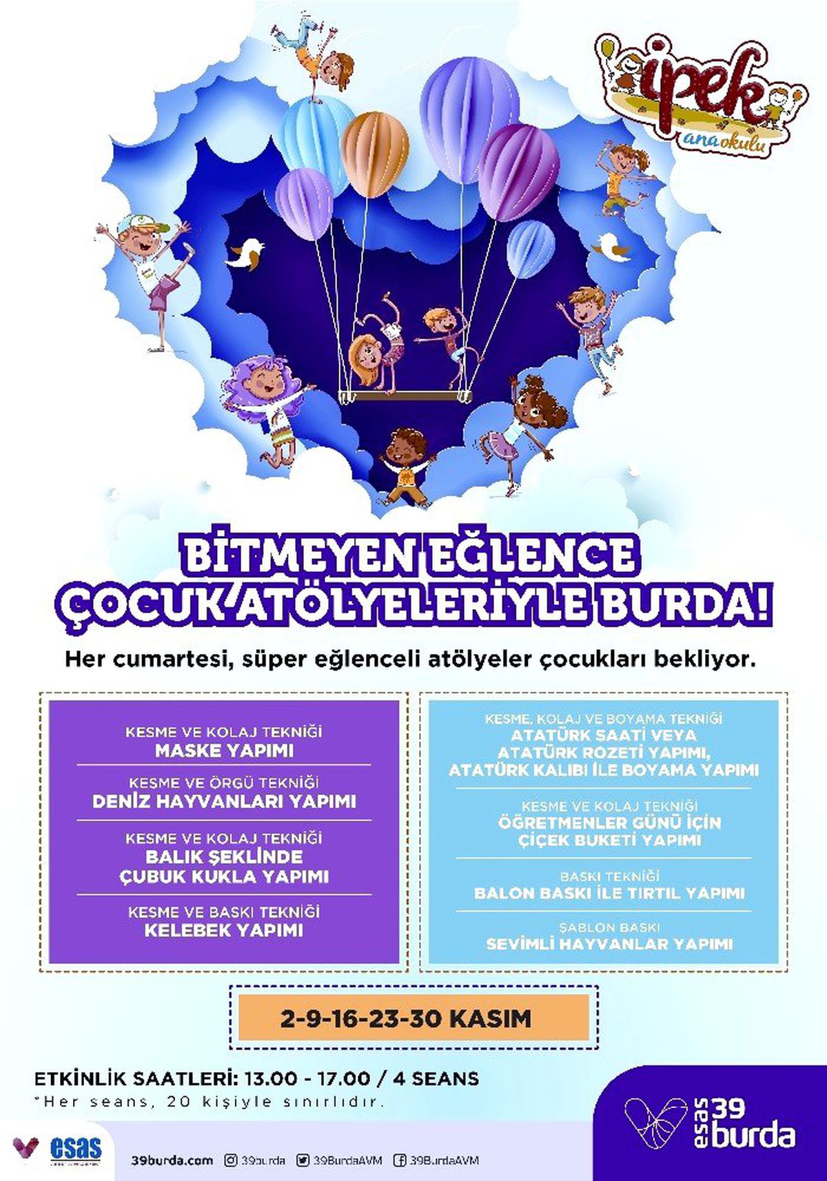Çocuklar için atölye etkinlikleri başlıyor