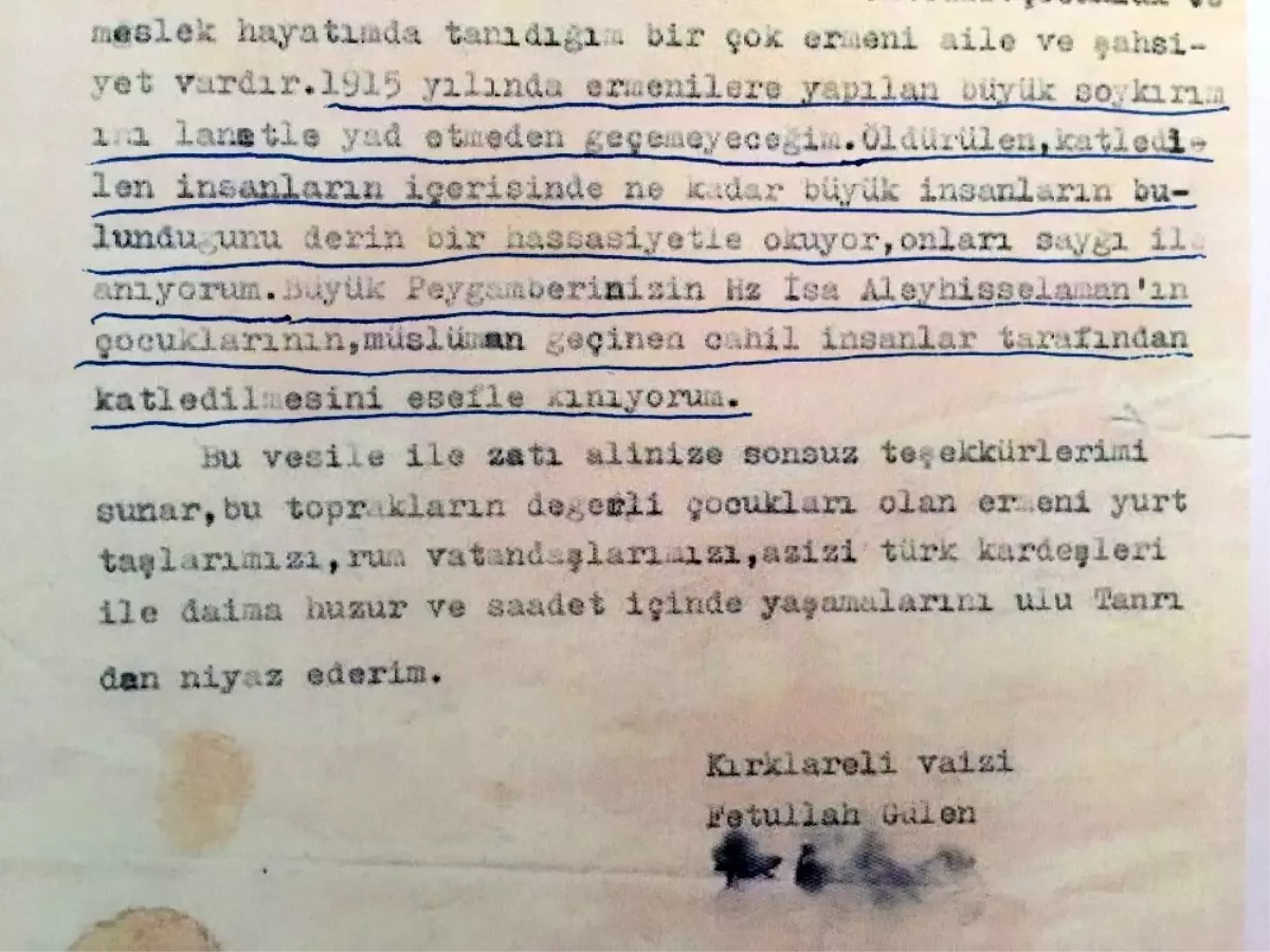 FETÖ 1965\'de "sözde Ermeni soykırımını" tanımış