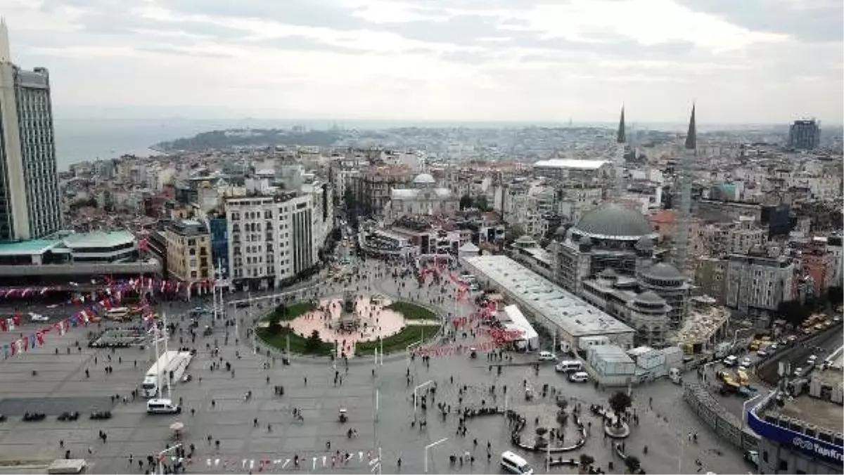 Taksim Camii inşaatındaki son durum havadan fotoğraflandı