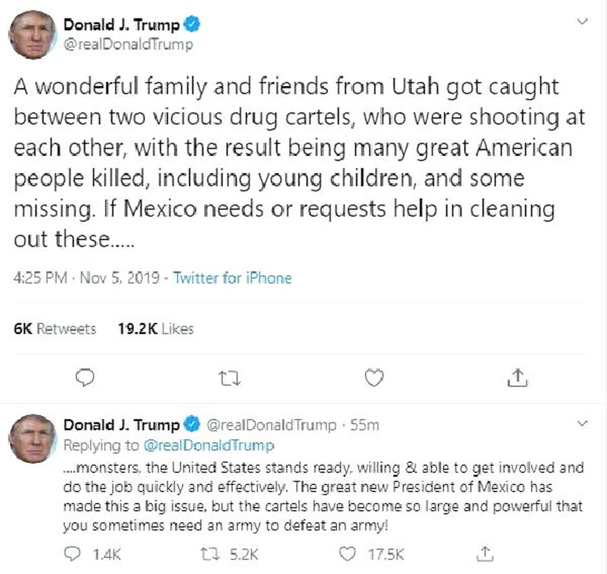Trump\'tan Meksika\'ya kartellerle mücadele için \'yardım\' teklifi