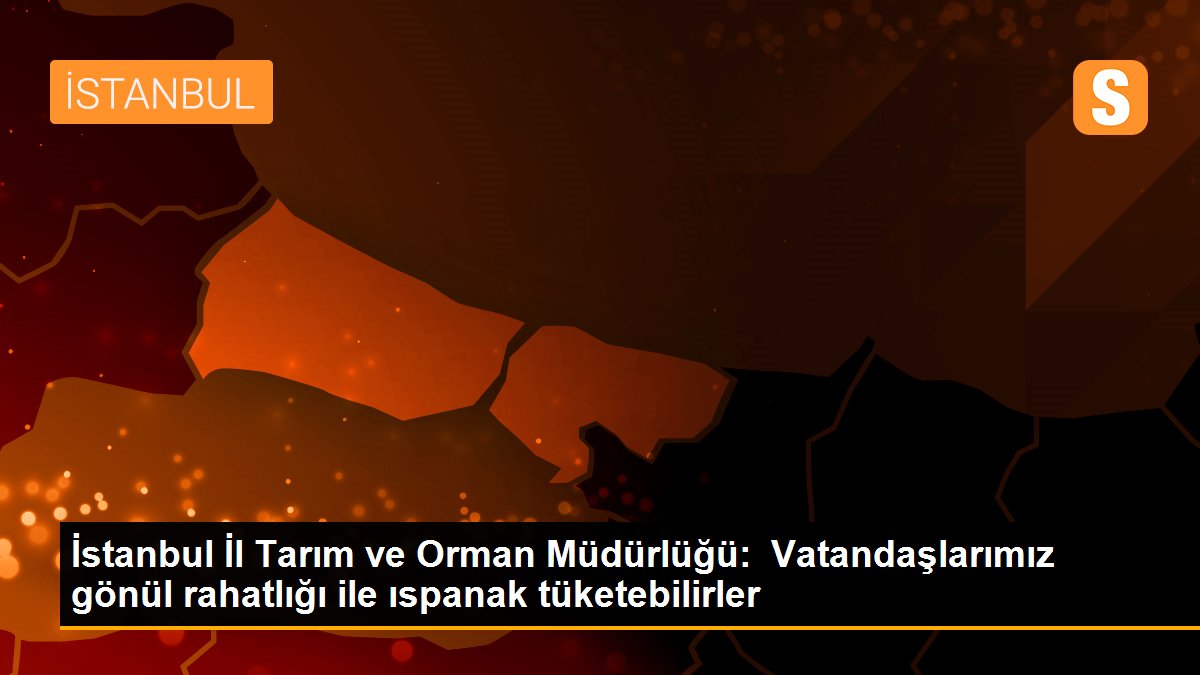 İstanbul İl Tarım ve Orman Müdürlüğü:  Vatandaşlarımız gönül rahatlığı ile ıspanak tüketebilirler