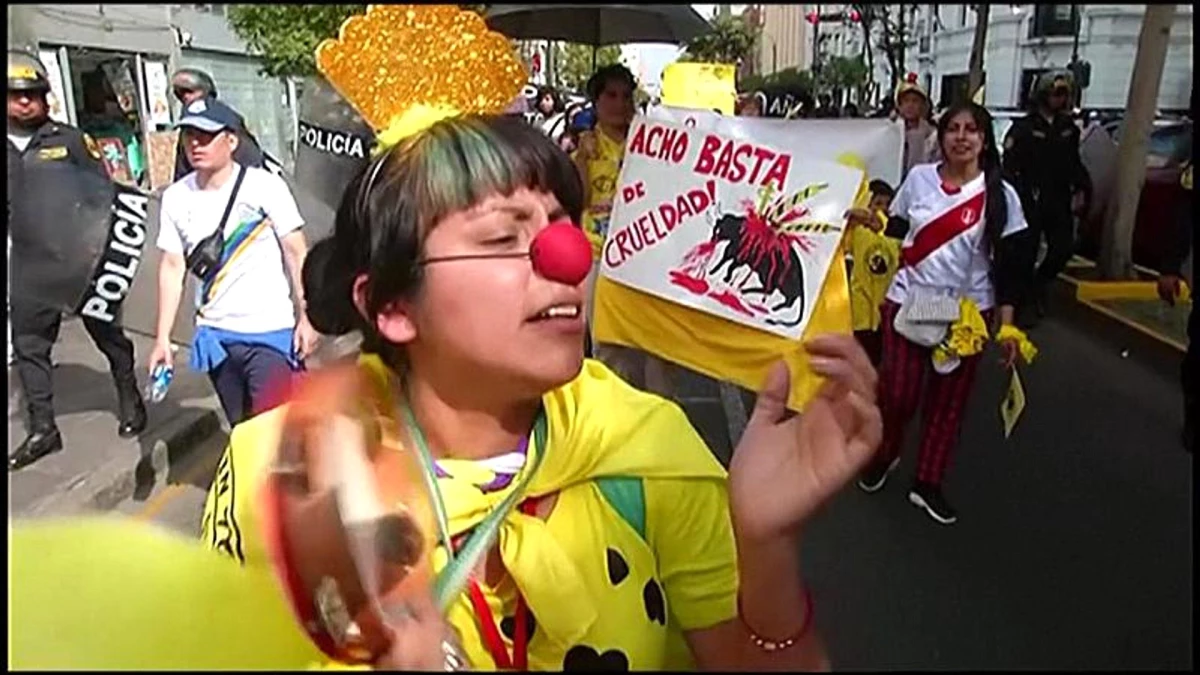 Peru\'da yüzlerce kişi boğa güreşlerini protesto etti