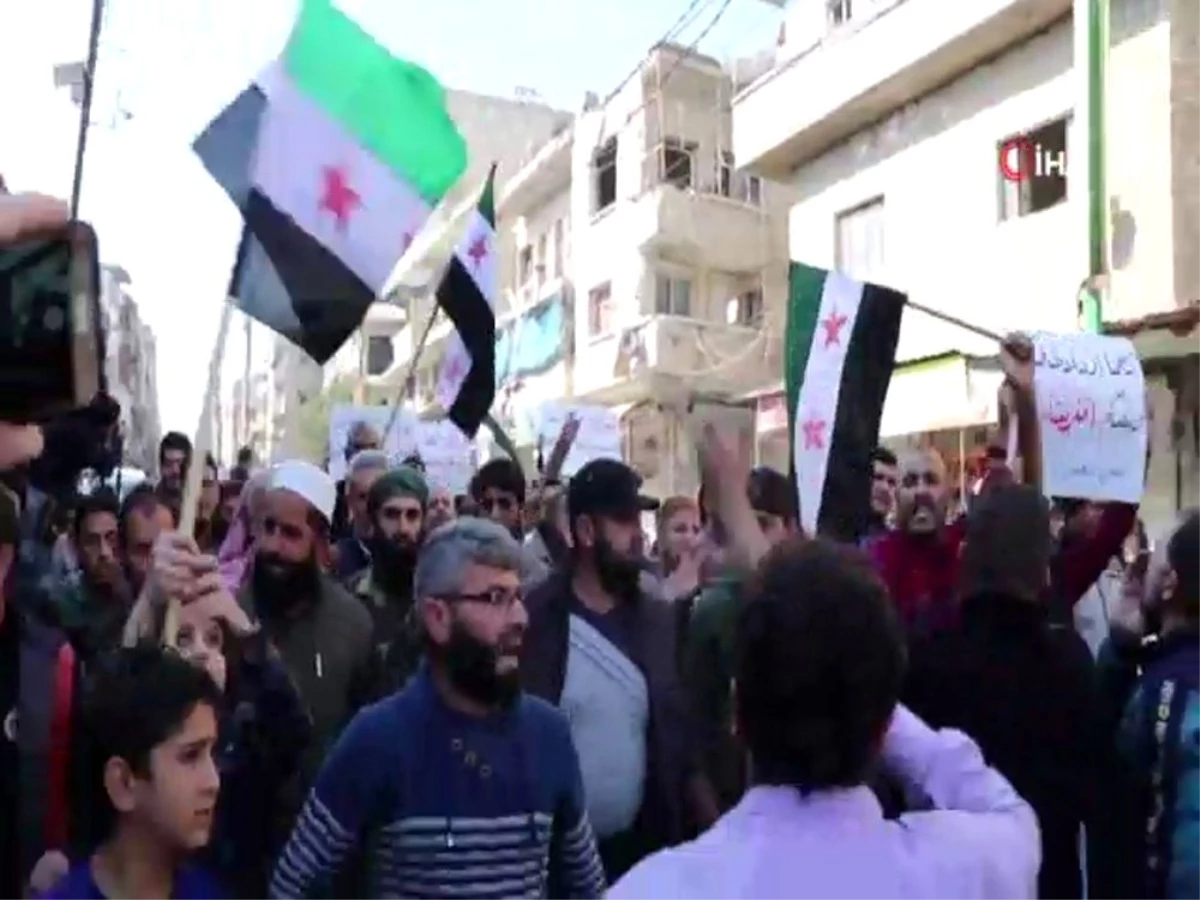İdlib\'te HTŞ protesto edildi