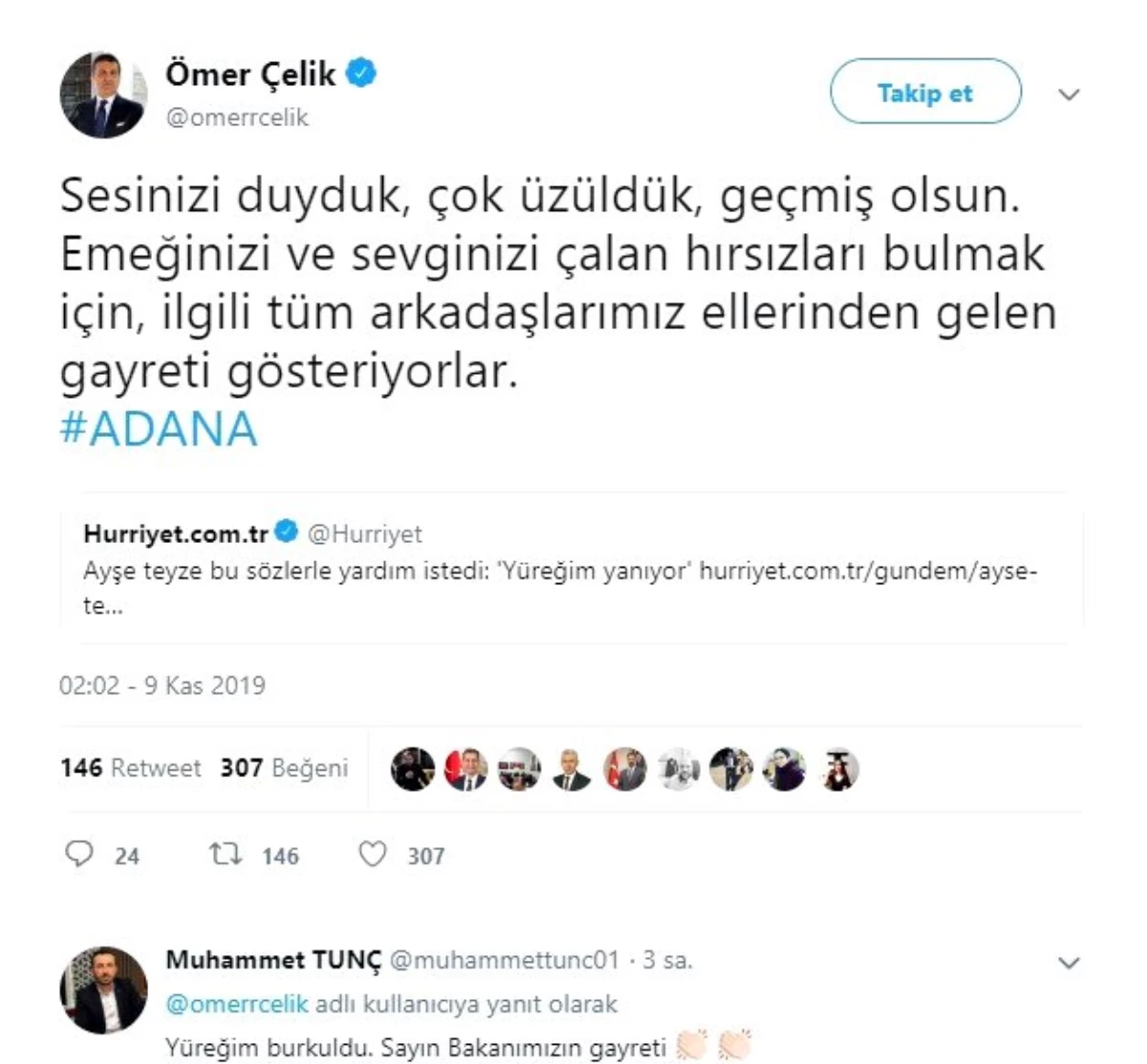 Ömer Çelik\'ten koyunları çalınan çifte destek