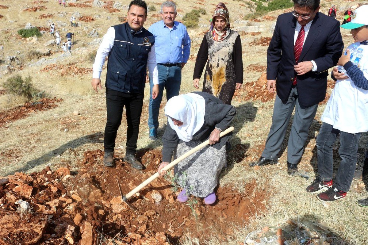 90\'lık nine fidanı toprakla buluşturdu