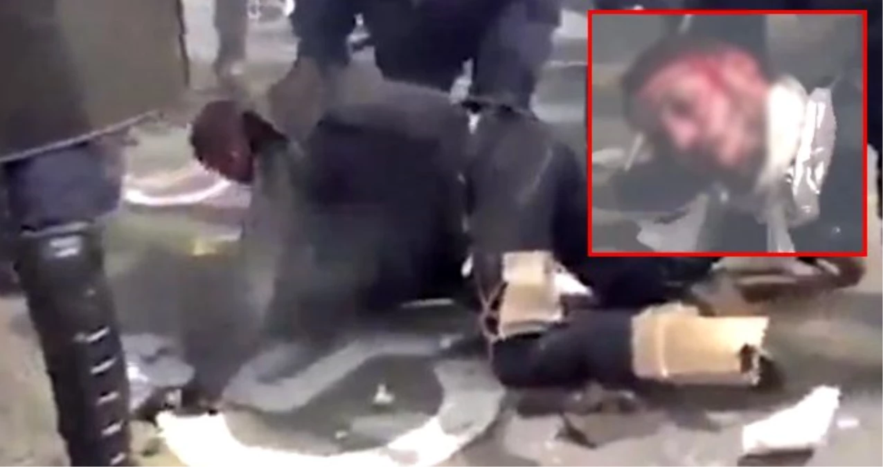 Fransa\'da dehşet görüntüler! Polisler, göstericiyi döverek bayılttı