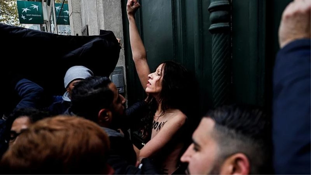 İslamofobi protestosuna katılan Femen üyesi: Laikliğin değerini düşürmeyin