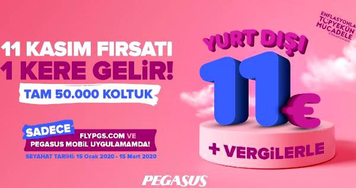 Pegasus\'tan 11.11 kampanyası