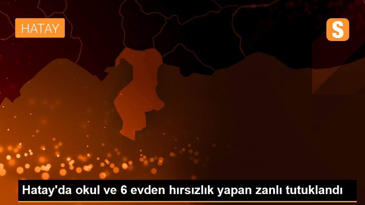Hatay\'da okul ve 6 evden hırsızlık yapan zanlı tutuklandı
