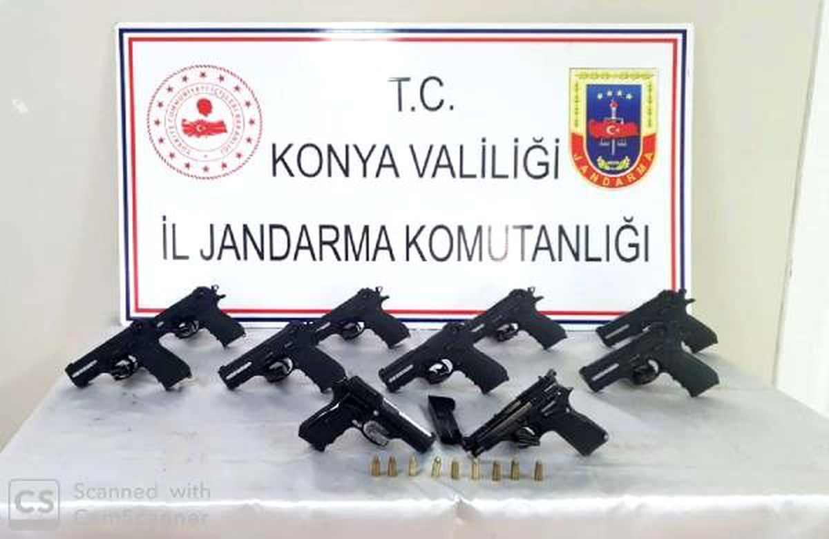 Beyşehir\'deki operasyonda 10 tabanca ele geçirildi