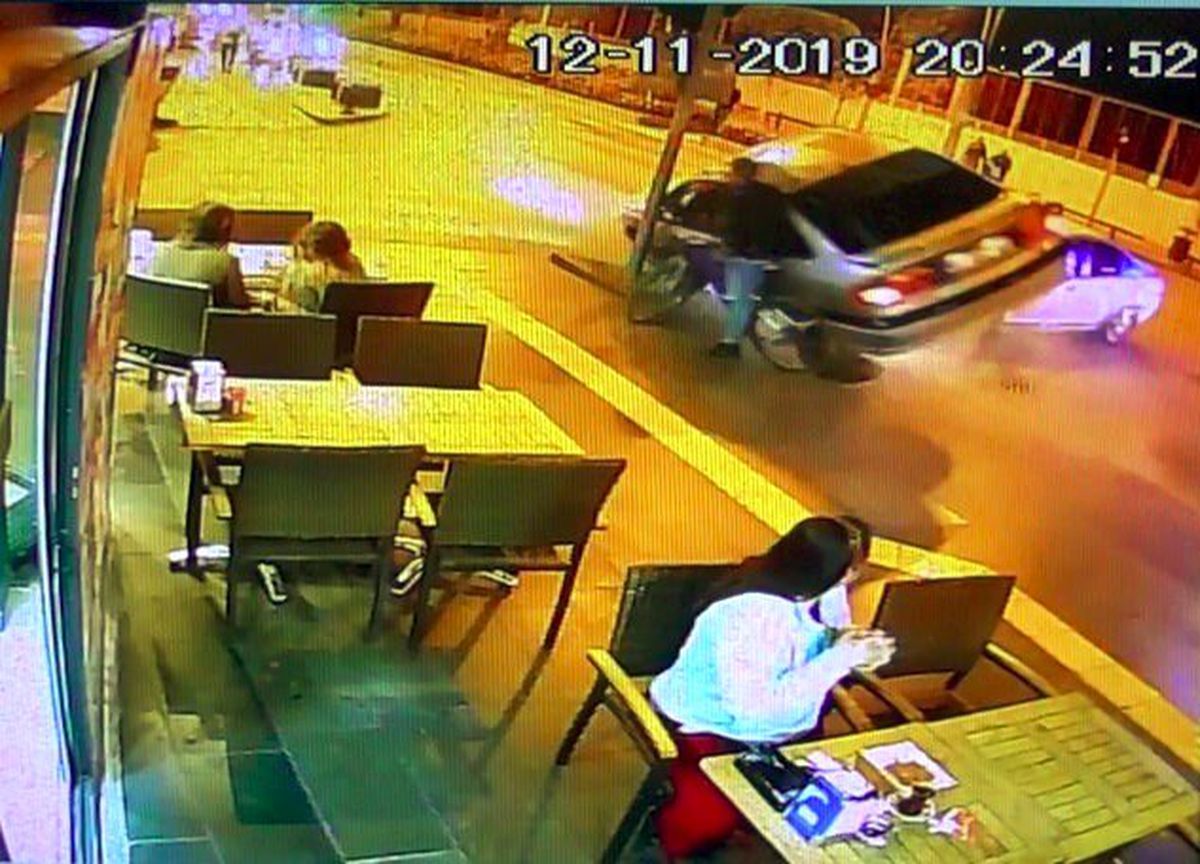 Dehşeti yaşan bisikletli görüntülere inanamadı