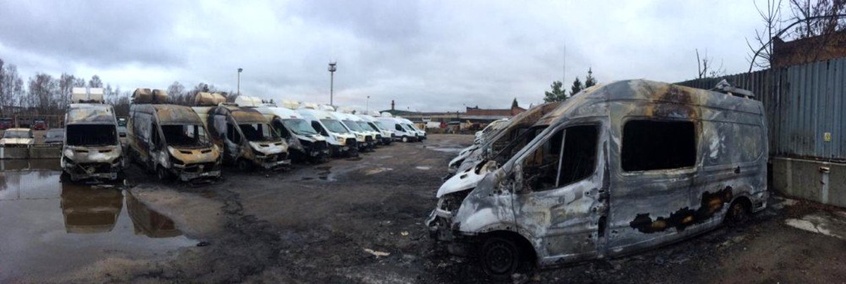Rusya\'da 13 minibüs aynı anda kundaklandı