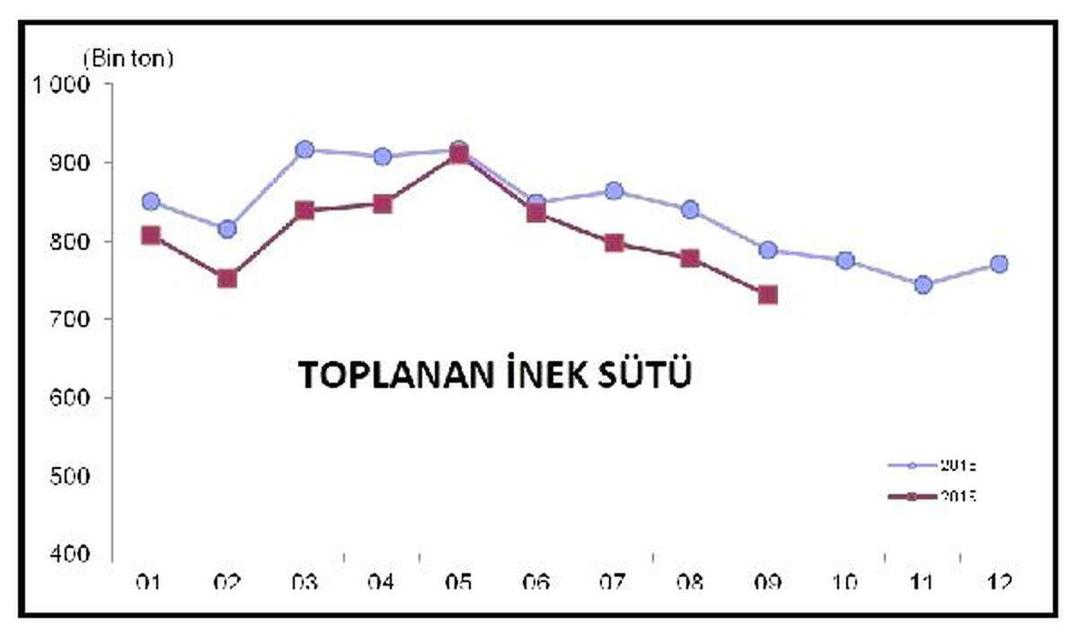 Toplanan inek sütü miktarı Eylül\'de yüzde 7.3 azaldı