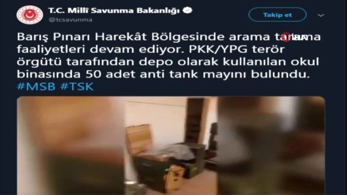 Barış Pınarı Harekatı bölgesinde 50 adet anti-tank mayını bulundu