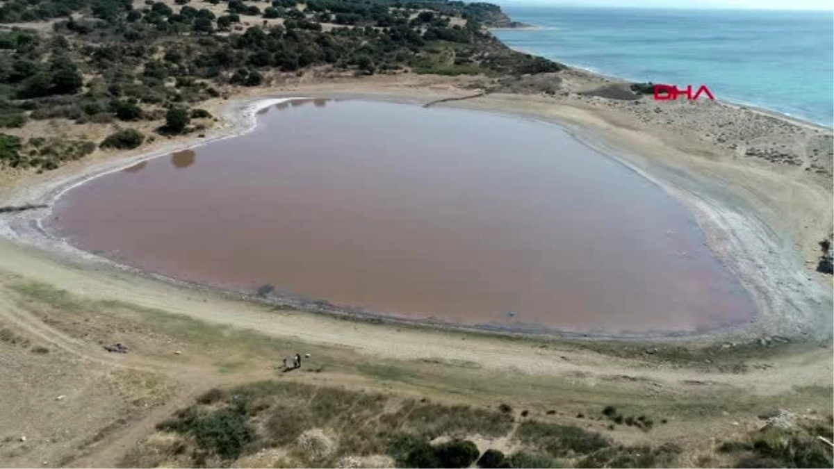 Çanakkale kalp şeklindeki \'pembe göl\' turizme kazandırılacak