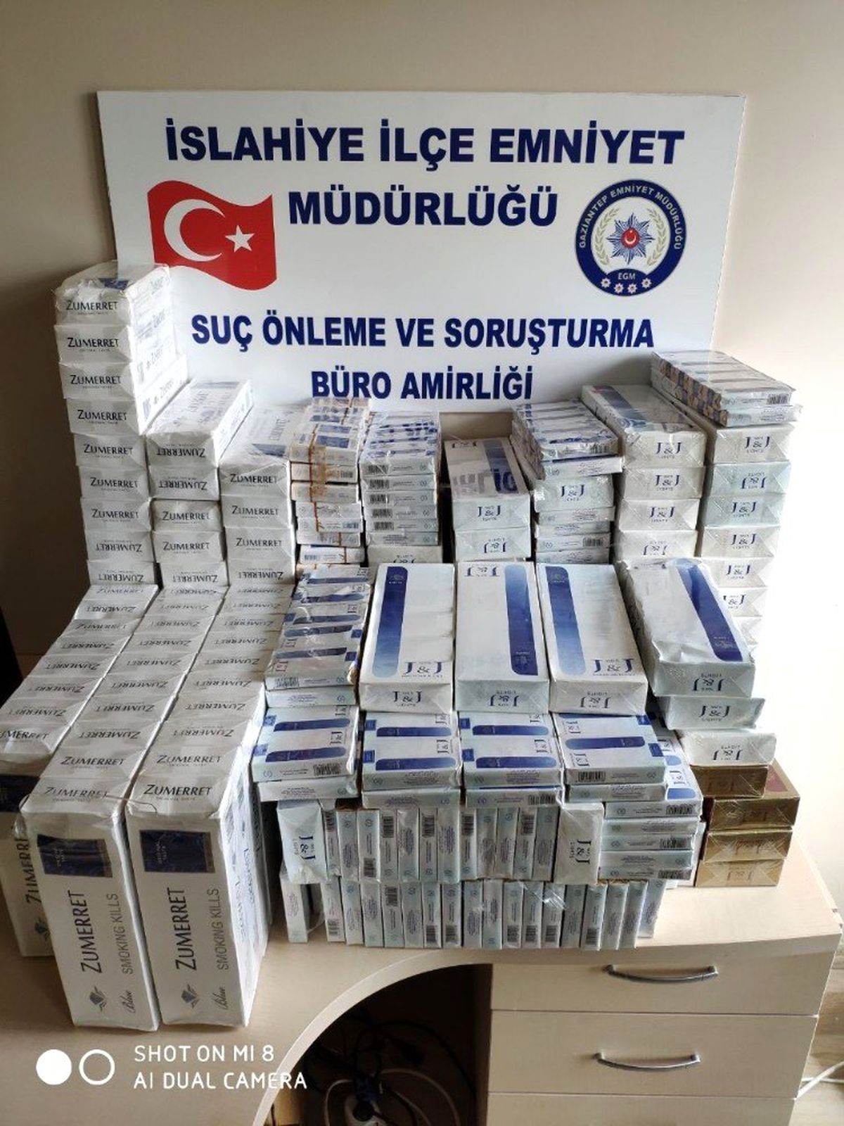 İslahiye\'de bir araç dolusu kaçak sigara ele geçirildi