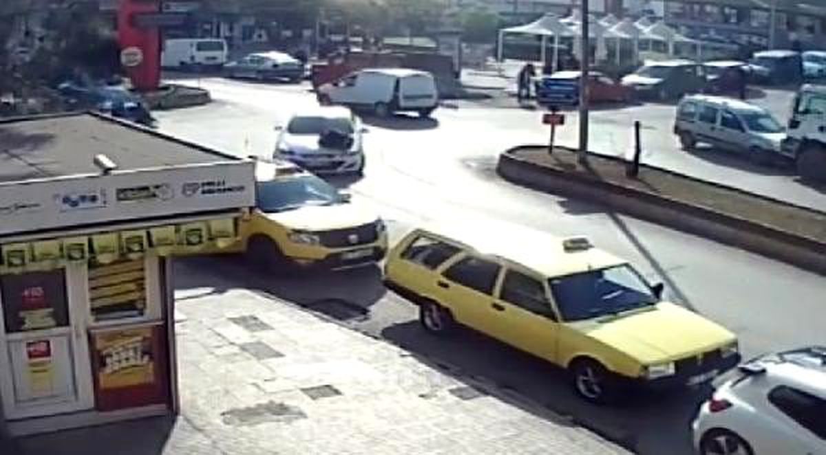 Yayanın yaralandığı kaza kamerada