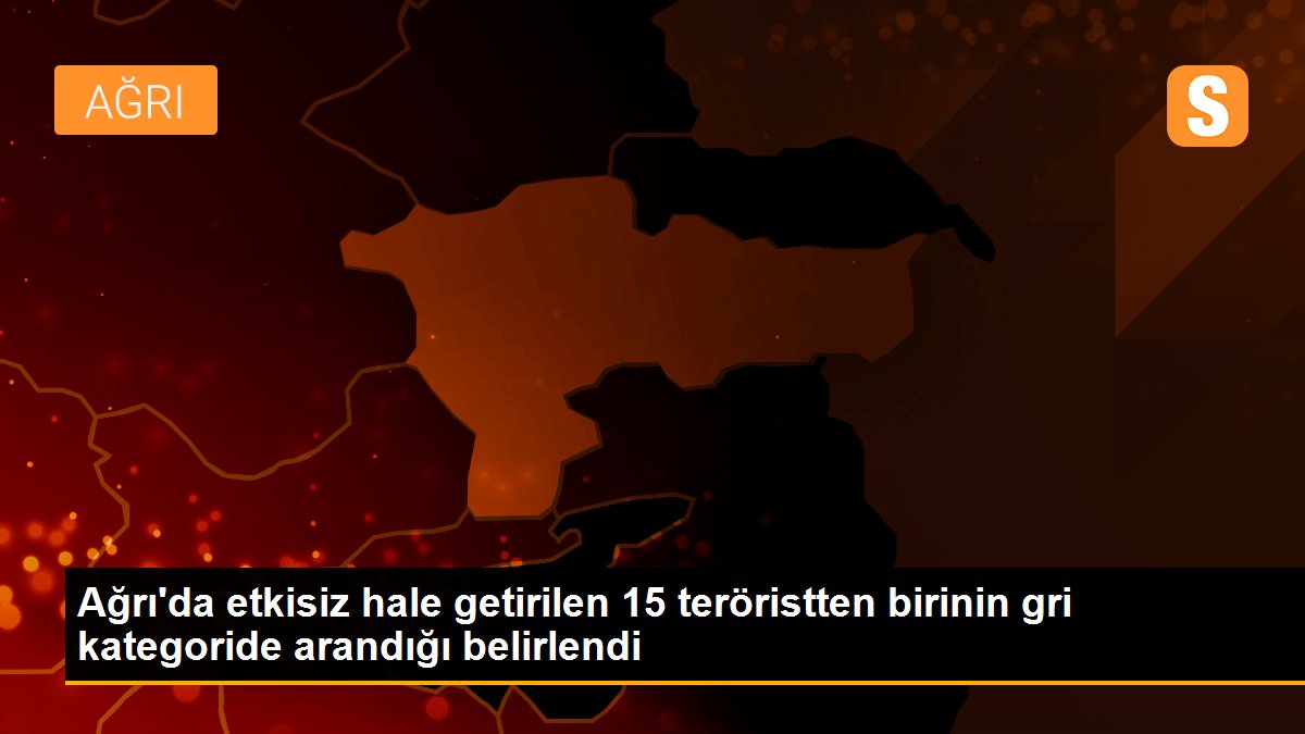 Ağrı\'da etkisiz hale getirilen 15 teröristten birinin gri kategoride arandığı belirlendi