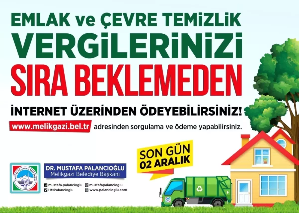 Melikgazi Belediyesi\'nden Emlak vergisi Uyarısı