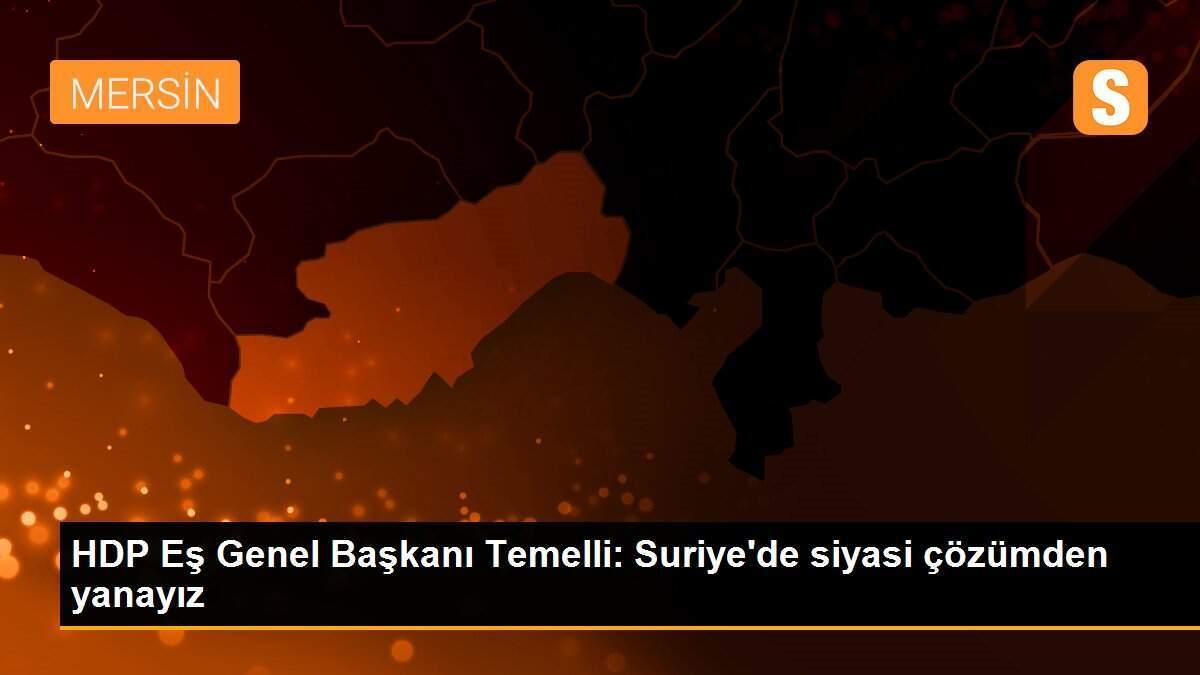 HDP Eş Genel Başkanı Temelli: Suriye\'de siyasi çözümden yanayız