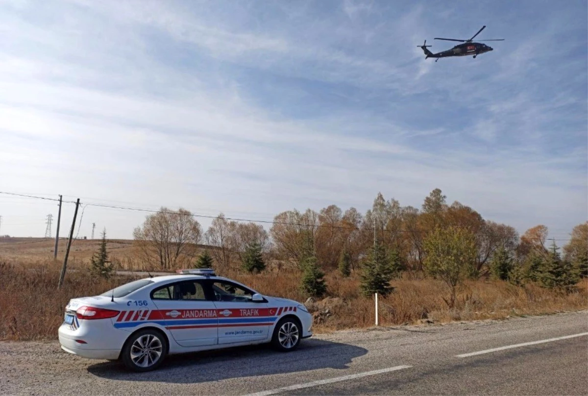 Eskişehir\'de helikopter ile trafik denetimi