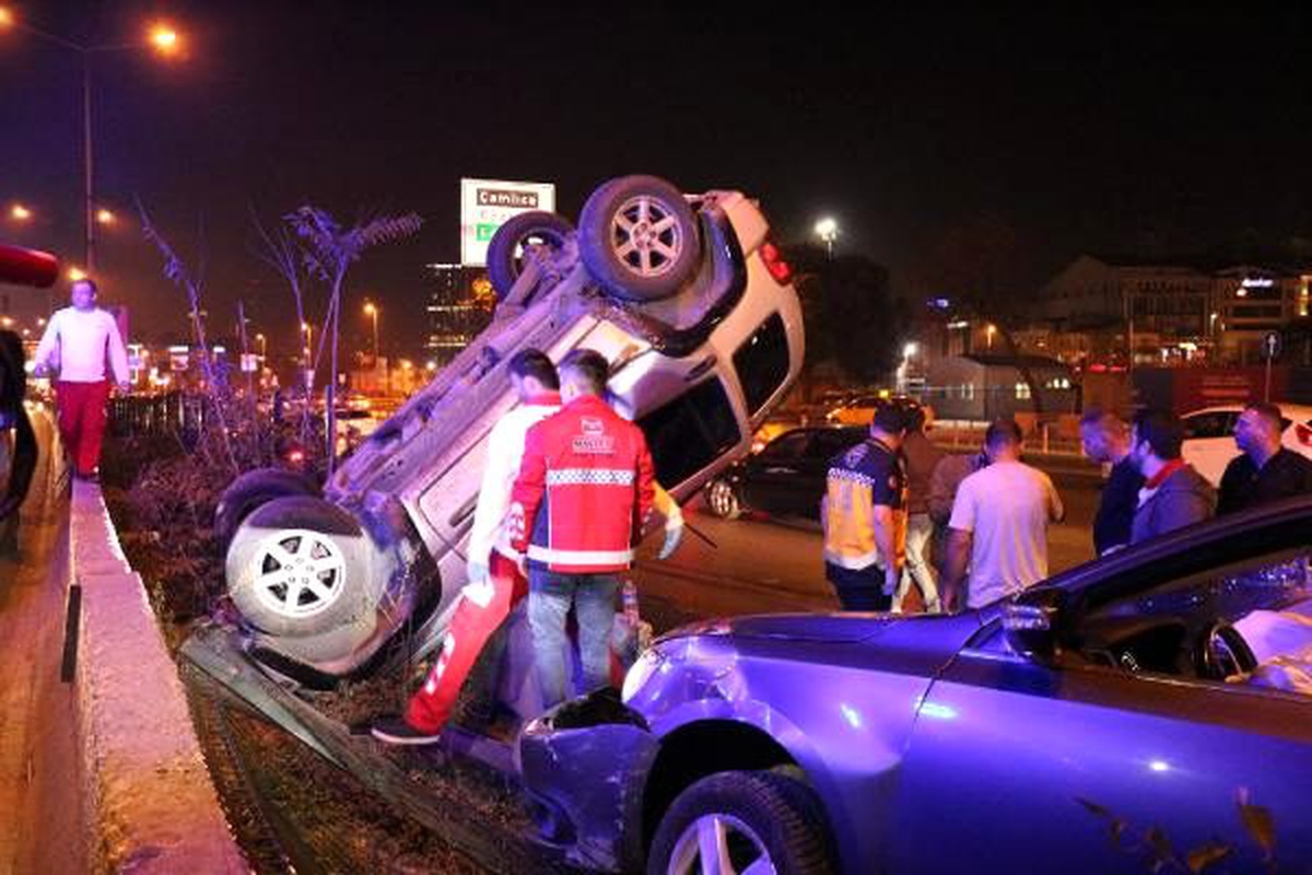 D-100\'de zincirleme trafik kazası: 2 yaralı