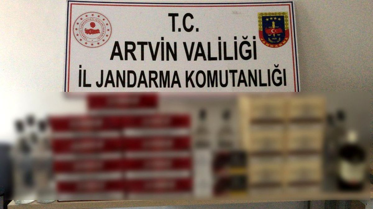 Artvin\'de gümrük kaçağı sigara ve içki ele geçirildi
