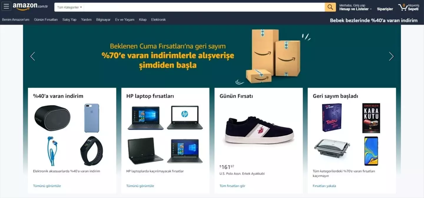 Amazon.com.tr\'den "Beklenen Cuma"ya özel yüzde 70\'e varan indirim