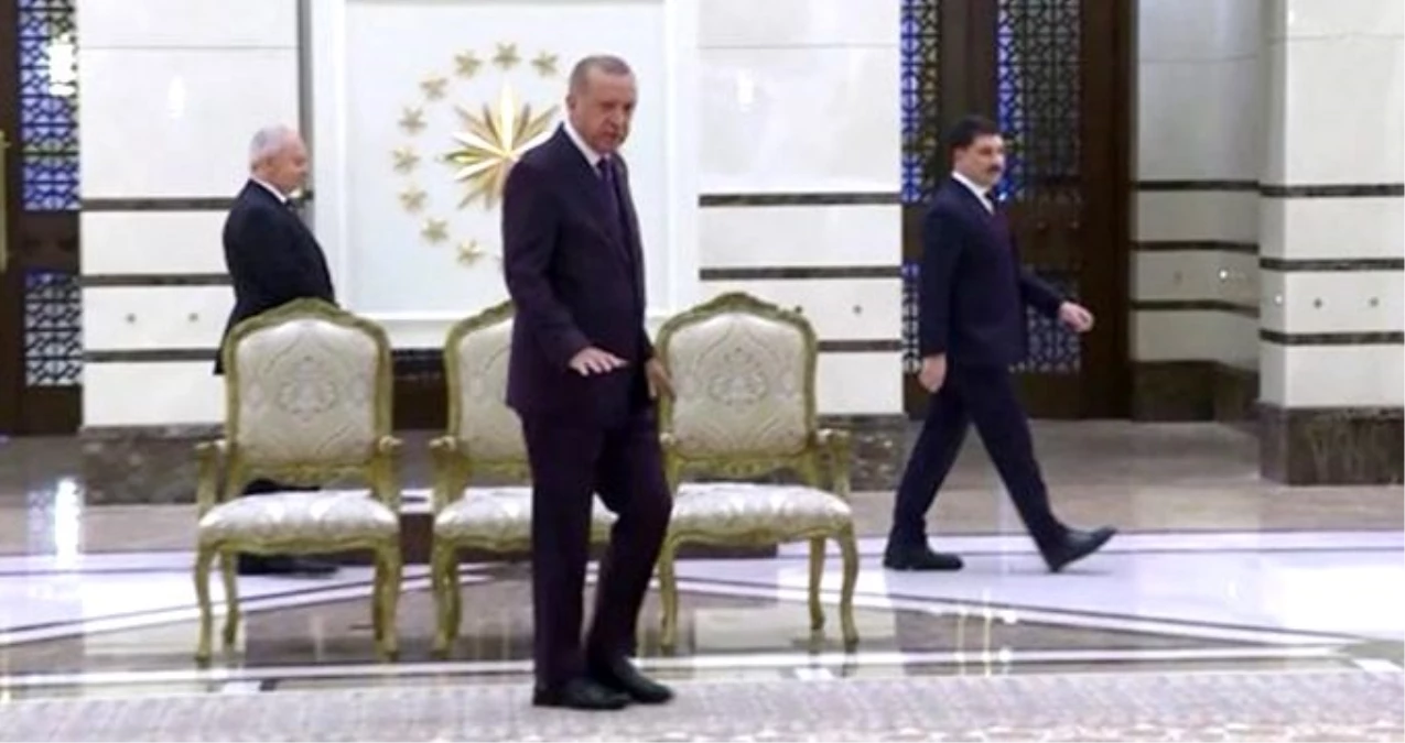 Erdoğan, Cumhurbaşkanlığı Külliyesi\'ndeki yeni halıyı tanıttı: Yerli ve milli